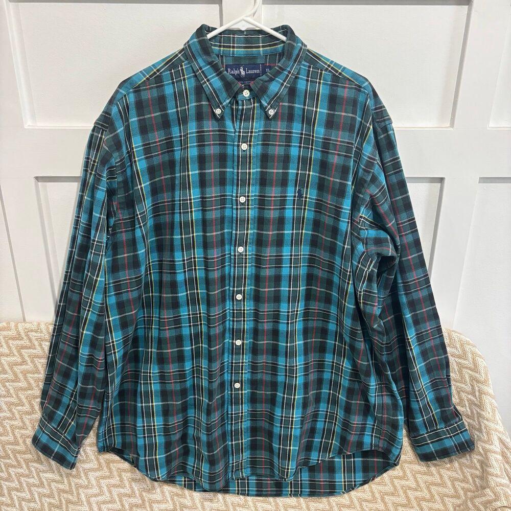 Ralph Lauren Men’s Plaid Flannel Button Up Shirt